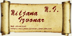 Miljana Izvonar vizit kartica